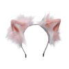 Pink Plush Cat Ears Hairband Cosplay Fluffy Dog Fox Animal Ears Headband Halloween Cosplay Party Costume Hair Hoop