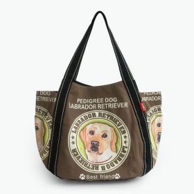 ILEA - [Pedigree Dog] 100% Cotton Eco Canvas Shoulder Tote Bag / Shopper Bag / Multiple Pockets