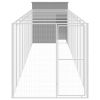 Dog House with Run Light Gray 65"x420.1"x71.3" Galvanized Steel