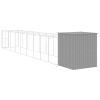 Dog House with Run Light Gray 65"x420.1"x71.3" Galvanized Steel