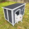 Large Wooden Dog House, Outdoor Waterproof Dog Cage, Windproof and Warm Dog Kennel Easy to Assemble