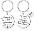 2 Pcs Stainless Key Chain Ring for Men Father's Day DAD Father Pendant Key Ring Dog Tag Key Chain