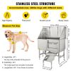 VEVOR 50 Inch Dog Grooming Tub Professional Stainless Steel Pet Dog Bath Tub with Steps Faucet & Accessories Dog Washing Station Right Door