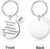 2 Pcs Stainless Key Chain Ring for Men Father's Day DAD Father Pendant Key Ring Dog Tag Key Chain