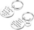 2 Pcs Stainless Key Chain Ring for Men Father's Day DAD Father Pendant Key Ring Dog Tag Key Chain