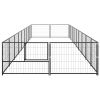 Dog Kennel Black 193.8 ft² Steel