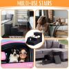 Black Dog Stairs for High Beds or Couch Foldable Dog Steps With Storage for Small Dogs Medium Dogs Puppy Stairs