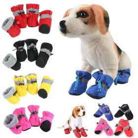 Anti-slip Pet Dog shoes Waterproof boots shoes puppy cat socks boots dog shoes (Color: Blue, size: 6)