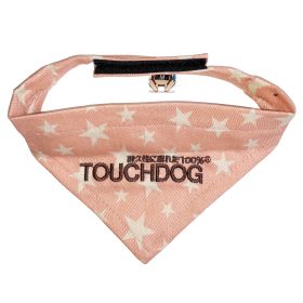 Touchdog 'Bad-to-the-Bone' Star Patterned Fashionable Velcro Bandana (Color: pink, size: large)