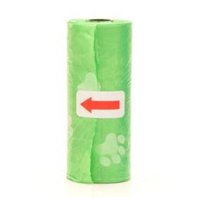 15Pcs/Roll Dog Cat Poop Bag Degradable Pet Garbage Bag Suitable for All Pets Outdoor Home Cleaning Bag For Pet Home Clean (Color: Green)