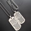 Family Necklaces Dog Tags Dad\mom To Son\daugthter Pendant Inspirational Necklace Metal military Dog tag Engraving Steel Gift