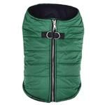 Zip-up Dog Puffer Vest - Dark Green (size: large)